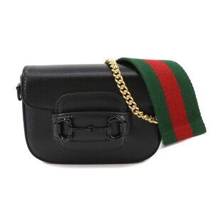 GUCCI Horsebit 1955 Mini Chain Hand Hand Shoulder Bag Leather 726863 90271224